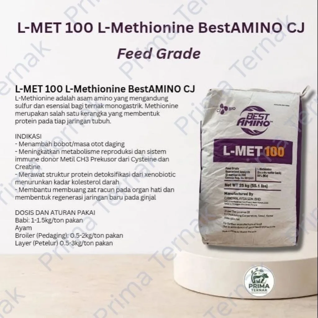 L-MET 100 L-Methionine 25kg BestAMINO CJ kemasan 25 kg