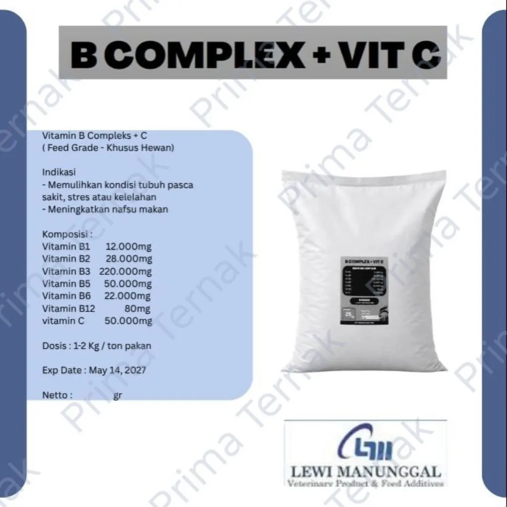 Vitamin B Complex + Vitamin C 25kg untuk Ternak