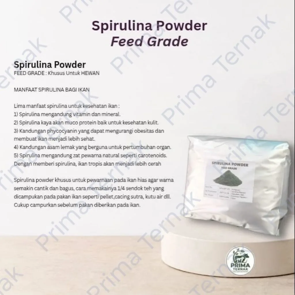 Spirulina Platensis Powder Feed Grade hanya untuk ternak/ikan